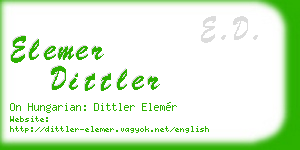 elemer dittler business card